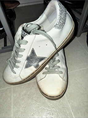 Golden Goose Hi Star Platform Sneaker White & Silver Sneakers